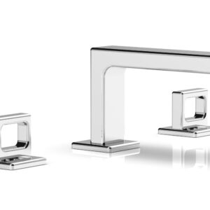 Phylrich MIX Widespread Faucet – Ring Handles 4-1/4″ Height 290L-03 – Polished Chrome