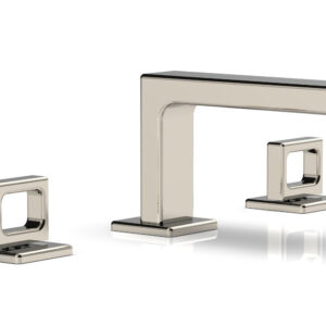 Phylrich MIX Widespread Faucet – Ring Handles 4-1/4″ Height 290L-03 – Polished Nickel