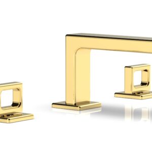 Phylrich MIX Widespread Faucet – Ring Handles 4-1/4″ Height 290L-03 – Polished Gold