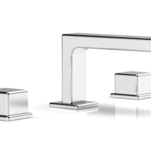 Phylrich MIX Widespread Faucet – Cube Handles 4-1/4″ Height 290L-04 – Polished Chrome