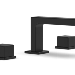 Phylrich MIX Widespread Faucet – Cube Handles 4-1/4″ Height 290L-04 – Matte Black