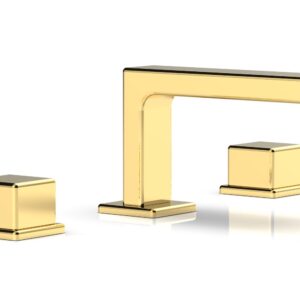 Phylrich MIX Widespread Faucet – Cube Handles 4-1/4″ Height 290L-04 – Polished Gold