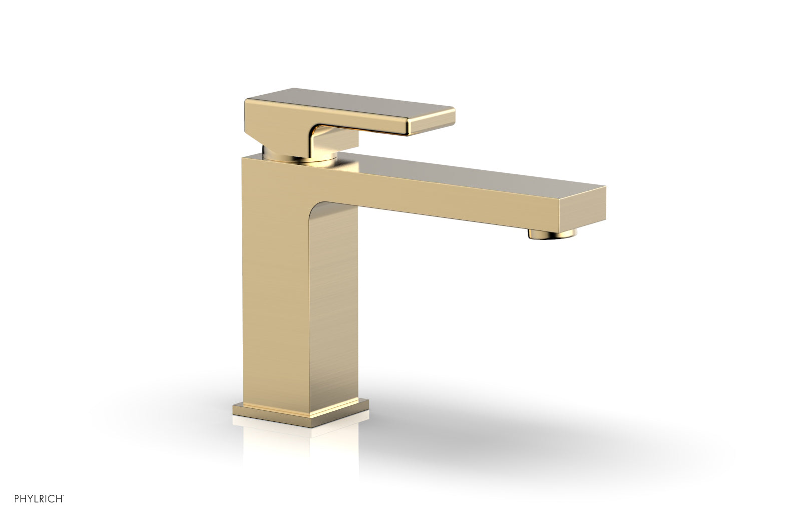 Phylrich MIX Single Hole Lavatory Faucet, Low - Blade Handle 290L-06 - Satin Brass
