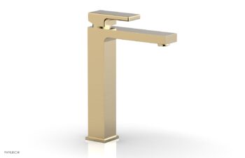 Phylrich MIX Single Hole Lavatory Faucet, Tall - Blade Handle 290T-06 - Satin Brass