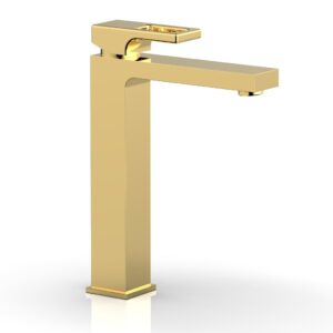 Phylrich MIX Single Hole Lavatory Faucet, Tall – Ring Handle 290T-07 – Polished Gold