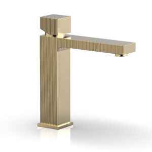 Phylrich STRIA Single Hole Lavatory Faucet, Cube Handle 291-08 – Satin Brass