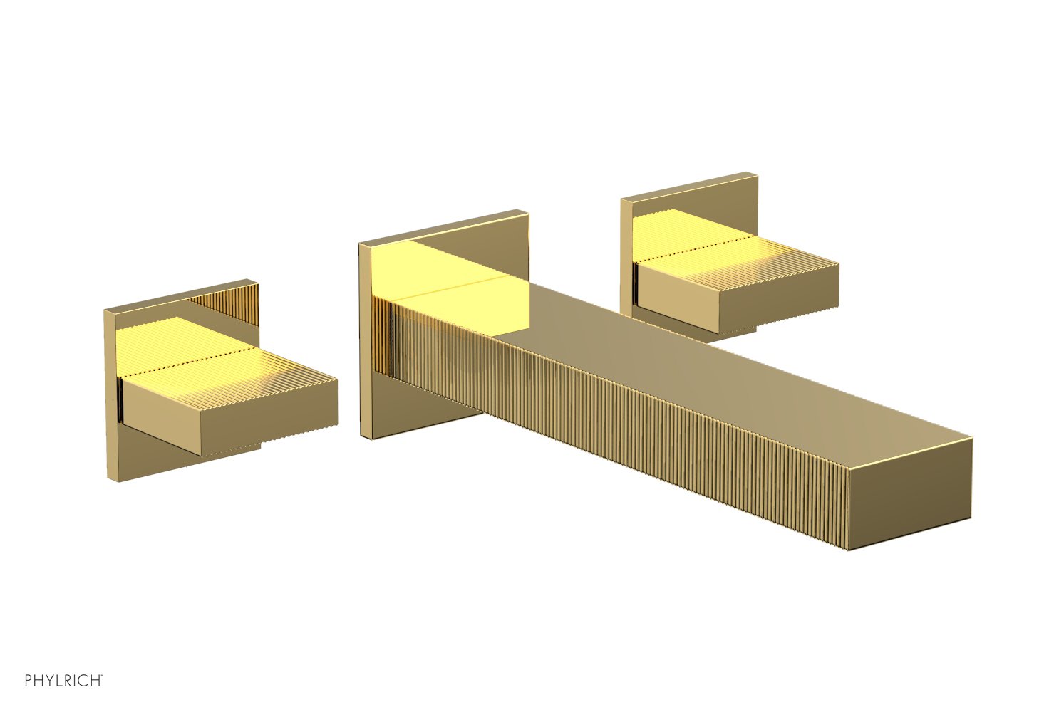 Phylrich STRIA Wall Lavatory Set Blade Handles 291-11 - Polished Gold