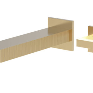 Phylrich STRIA – Single Handle Wall Lavatory Set – Blade Handle 291-17 – Satin Brass