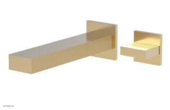Phylrich STRIA - Single Handle Wall Lavatory Set - Blade Handle 291-17 - Satin Brass