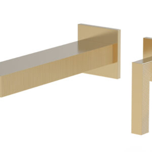 Phylrich STRIA – Single Handle Wall Lavatory Set – Lever Handle 291-18 – Satin Brass