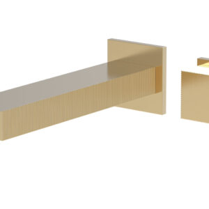 Phylrich STRIA – Single Handle Wall Lavatory Set – Cube Handle 291-19 – Satin Brass