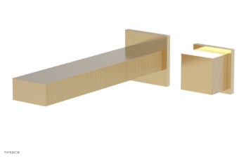 Phylrich STRIA - Single Handle Wall Lavatory Set - Cube Handle 291-19 - Satin Brass