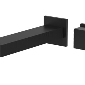 Phylrich STRIA – Single Handle Wall Lavatory Set – Cube Handle 291-19 – Matte Black