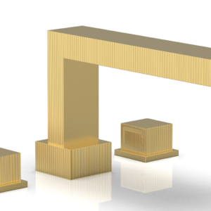 Phylrich STRIA Deck Tub Set Cube Handles 291-43 – Burnished Gold