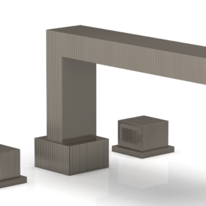 Phylrich STRIA Deck Tub Set Cube Handles 291-43 – Pewter