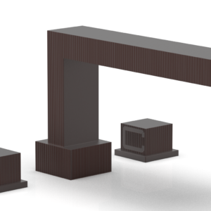 Phylrich STRIA Deck Tub Set Cube Handles 291-43 – Weathered Copper