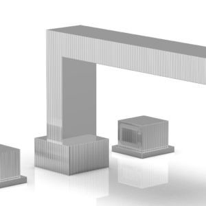 Phylrich STRIA Deck Tub Set Cube Handles 291-43 – Polished Chrome