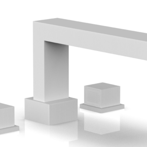 Phylrich STRIA Deck Tub Set Cube Handles 291-43 – Satin White