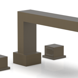 Phylrich STRIA Deck Tub Set Cube Handles 291-43 – Architectural Bronze