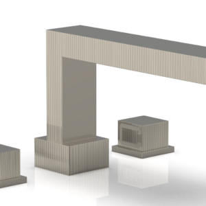 Phylrich STRIA Deck Tub Set Cube Handles 291-43 – Polished Nickel