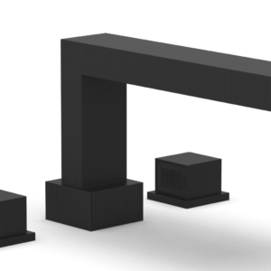 Phylrich STRIA Deck Tub Set Cube Handles 291-43 – Matte Black