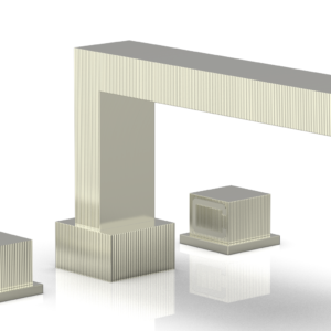 Phylrich STRIA Deck Tub Set Cube Handles 291-43 – Satin Nickel