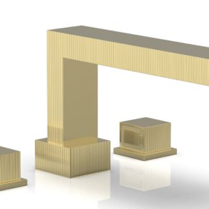 Phylrich STRIA Deck Tub Set Cube Handles 291-43 – Polished Brass