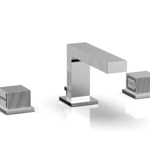 Phylrich STRIA Widespread Faucet Cube Handles 291L-04 – Polished Chrome