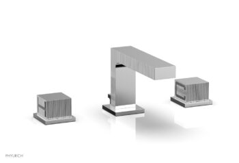 Phylrich STRIA Widespread Faucet Cube Handles 291L-04 - Polished Chrome