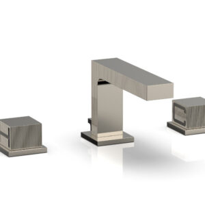 Phylrich STRIA Widespread Faucet Cube Handles 291L-04 – Polished Nickel
