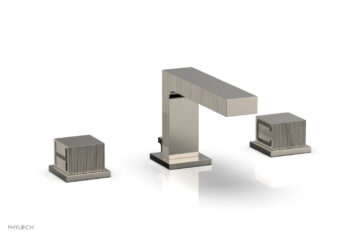 Phylrich STRIA Widespread Faucet Cube Handles 291L-04 - Polished Nickel