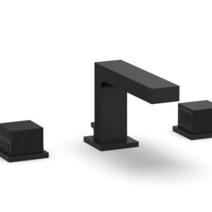 Phylrich STRIA Widespread Faucet Cube Handles 291L-04 – Matte Black