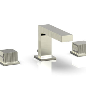 Phylrich STRIA Widespread Faucet Cube Handles 291L-04 – Satin Nickel
