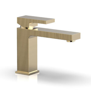 Phylrich STRIA Single Hole Lavatory Faucet, Low – Blade Handle 291L-06 – Satin Brass