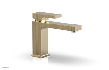 Phylrich STRIA Single Hole Lavatory Faucet, Low - Blade Handle 291L-06 - Satin Brass