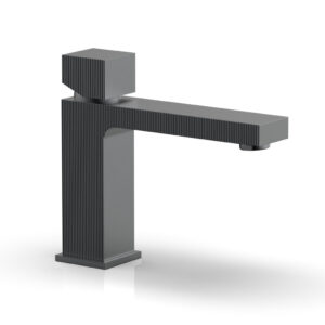 Phylrich STRIA Single Hole Lavatory Faucet, Low – Cube Handle 291L-08 – Gun Metal
