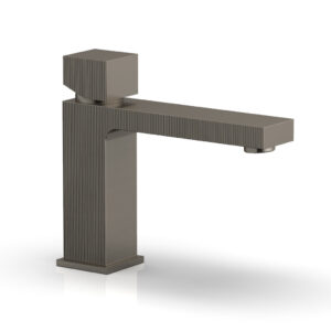 Phylrich STRIA Single Hole Lavatory Faucet, Low – Cube Handle 291L-08 – Pewter