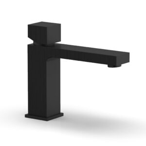 Phylrich STRIA Single Hole Lavatory Faucet, Low – Cube Handle 291L-08 – Matte Black