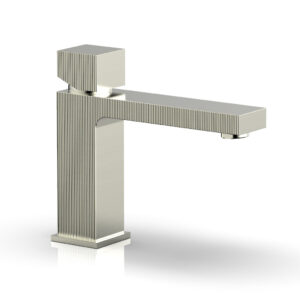 Phylrich STRIA Single Hole Lavatory Faucet, Low – Cube Handle 291L-08 – Satin Nickel