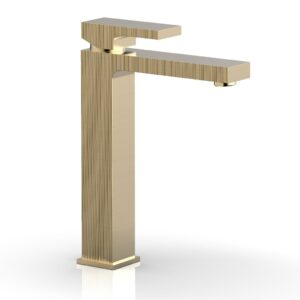 Phylrich STRIA Single Hole Lavatory Faucet, Tall – Blade Handle 291T-06 – Satin Brass