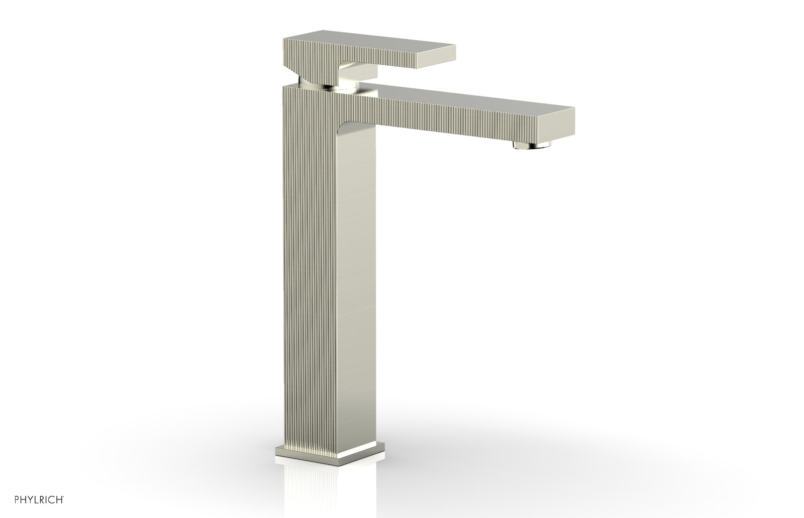 Phylrich STRIA Single Hole Lavatory Faucet, Tall - Blade Handle 291T-06 - Satin Nickel