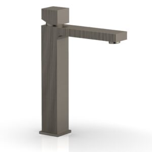 Phylrich STRIA Single Hole Lavatory Faucet, Tall – Cube Handle 291T-08 – Pewter