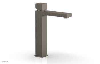 Phylrich STRIA Single Hole Lavatory Faucet, Tall - Cube Handle 291T-08 - Pewter