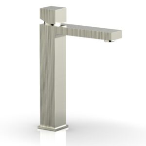 Phylrich STRIA Single Hole Lavatory Faucet, Tall – Cube Handle 291T-08 – Satin Nickel