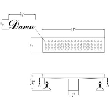 Dawn® Brisbane River Series - Linear Shower Drain 12"L In Polished satin - Image 2