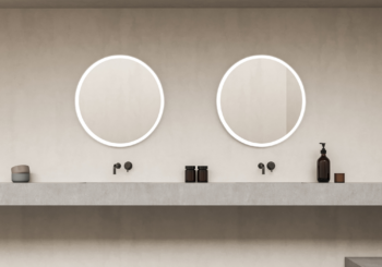 Sola 30x30 Round Lighted Bathroom Vanity Mirror  - White - Image 8