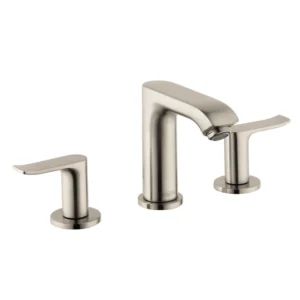 Hansgrohe Metris Widespread Faucet 100 with Pop-Up Drain, 1.2 GPM in Brushed Nickel