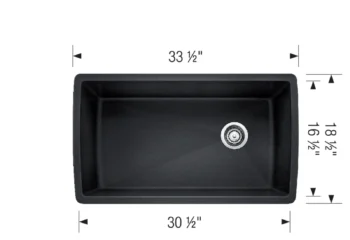 Blanco Diamond SILGRANIT 33" Super Single Undermount Kitchen Sink - White - Image 3