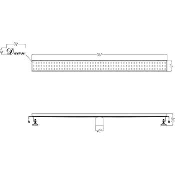 Dawn® Nile River Series - Linear Shower Drain 36"L In Polished satin - Image 2