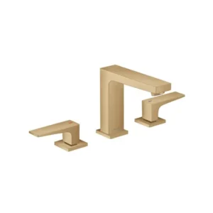 Hansgrohe Metropol Widespread Faucet 110 with Lever Handles and Pop-Up Drain, 1.2 GPM in Brushed Bronze